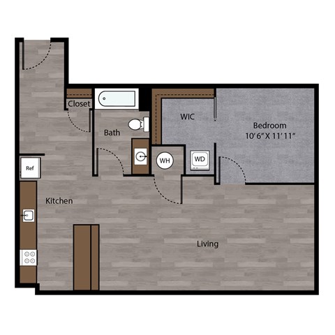 The Imperial Floor Plan at Benson Lights Apartments in Omaha, NE